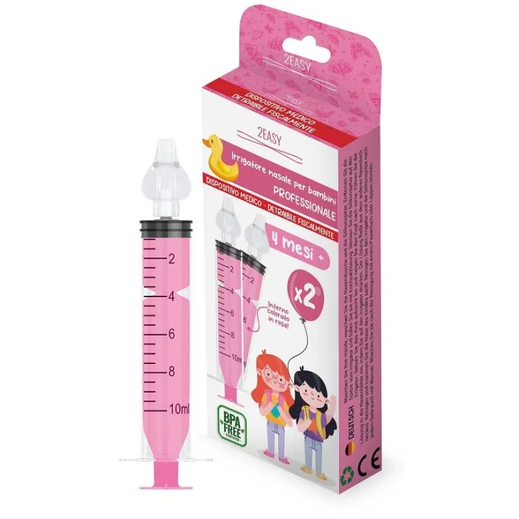 SIRINGA 10ML IRRIGATORE NASALE 2EASY PER BAMBINE ROSA