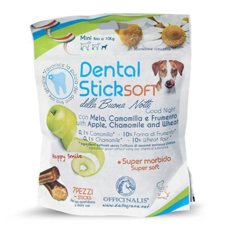 Dental Stick Buonanotte Snack Naturale Igiene Orale Cani Taglia Piccola (fino a 10kg) 40 grammi