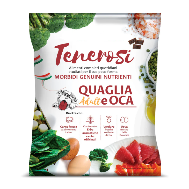 Tenerosi Morbide Crocchette per Cani Gusto Oca Quaglia 800 grammi