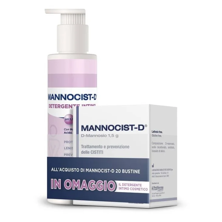 Mannocist-D Integratore per la cistite 20 Bustine + Detergente Intimo 300 ml OMAGGIO