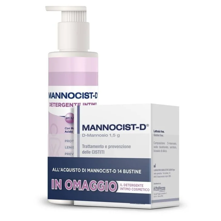 Mannocist-D Integratore per la cistite 14 Bustine + Detergente Intimo 300 ml OMAGGIO