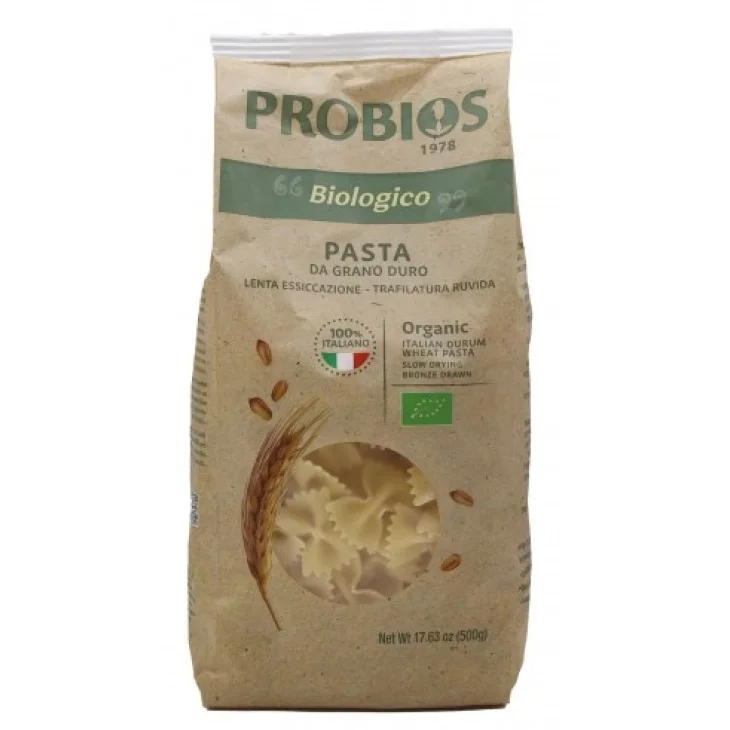 Probios Farfalle Pasta Biologica Semola di Grano Duro Artigianale 500g