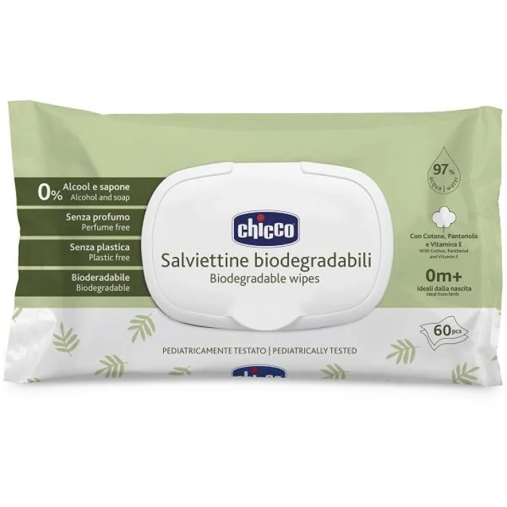 Chicco Salviette Biodegradabili 60 Pezzi