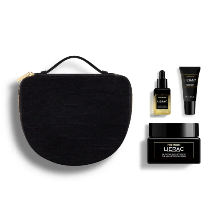 Lierac Trousse Natale 2024 Premium Voluptueuse Crema Viso 50 ml + Siero Antietà 13 ml + Contorno Occhi 5 ml