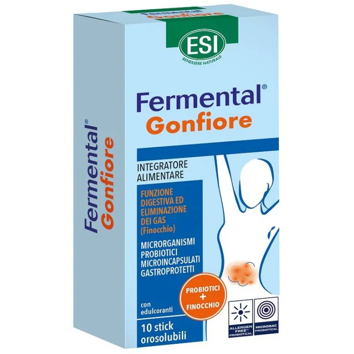 Esi Fermental Gonfiore Integratore di Probiotici 10 Stick Orosolubili