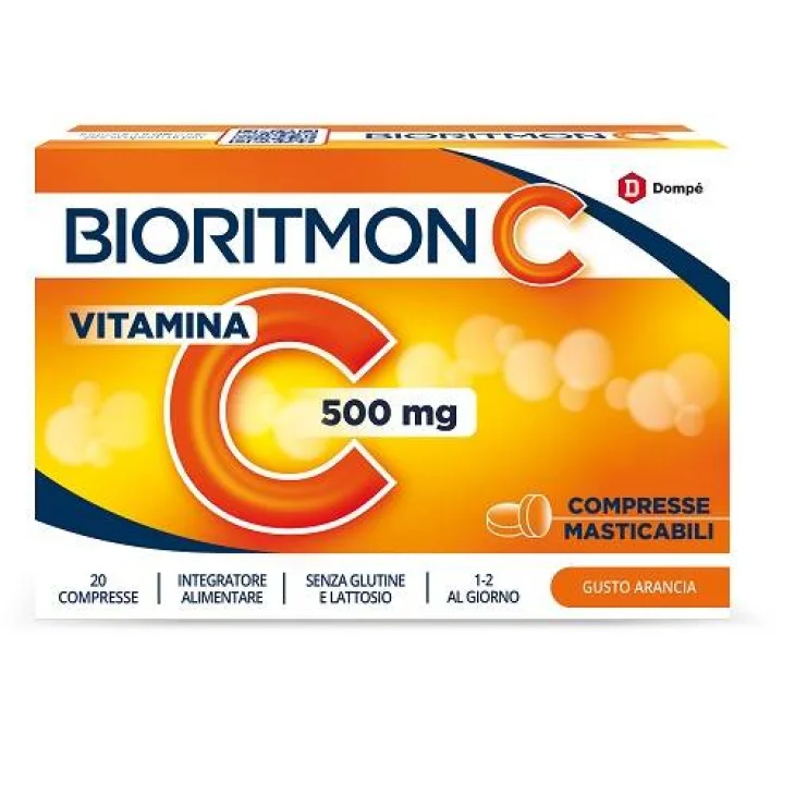 Bioritmon C 500 Vitamina C Integratore Difese Immunitarie 20 compresse masticabili