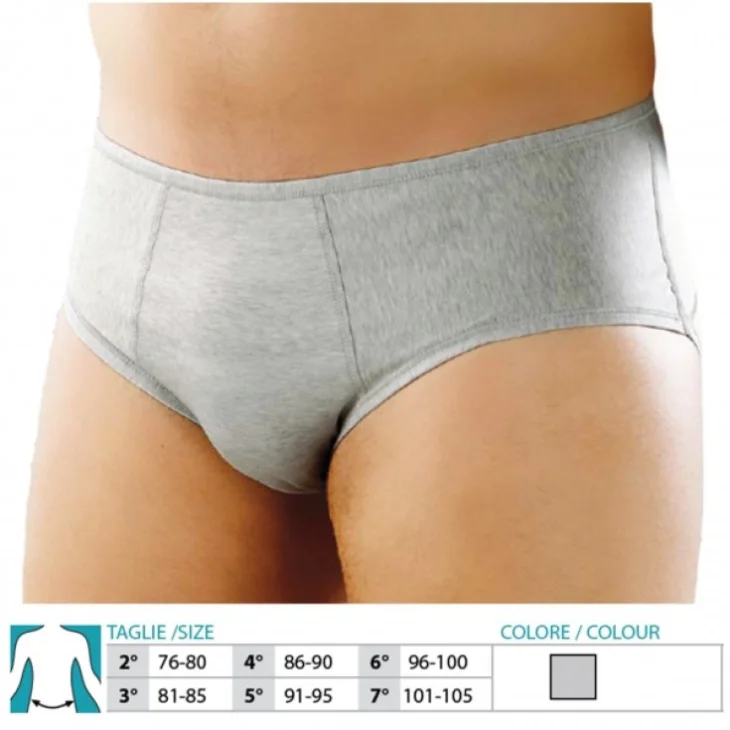 Orione 560 Cintoslip Erniario Uomo Chiuso in Cotone Grigio Taglia 4