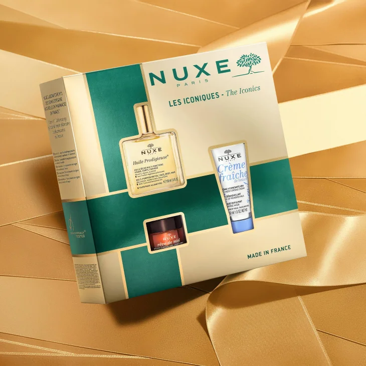 Nuxe Cofanetto di Bellezza "Gli Iconici" Huile - Balsamo Labbra - Crema Viso