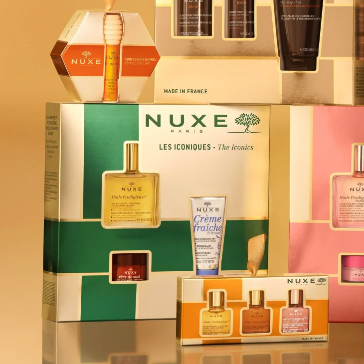 Nuxe Cofanetto di Bellezza "Gli Iconici" Huile - Balsamo Labbra - Crema Viso
