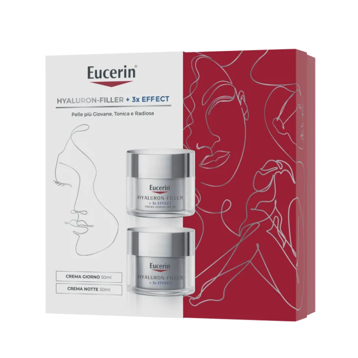 Eucerin Xmas Pack Hyaluron Filler + 3x Effect Crema Giorno 50 ml e Crema Notte 50 ml