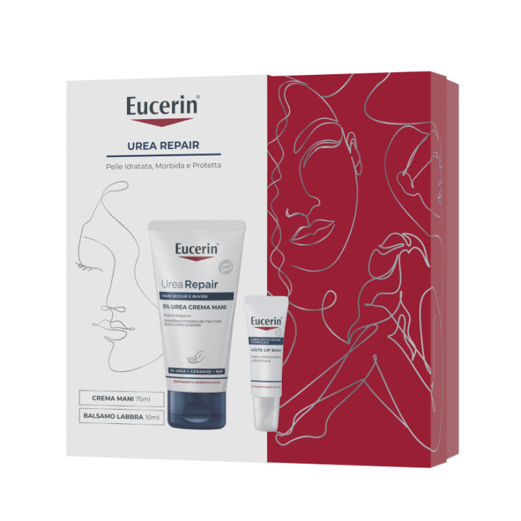 Eucerin Xmas Pack Urea Repair Set Idratazione Crema Mani e Balsamo Labbra