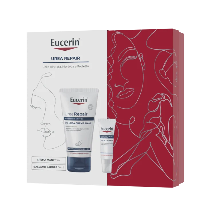 Eucerin Xmas Pack Urea Repair Set Idratazione Crema Mani e Balsamo Labbra