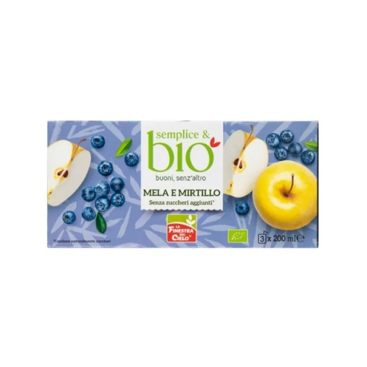La Finestra sul Cielo Semplice&Bio Succo di Frutta Mela Mirtillo Confezione Multipack 3 Brick La Finestra sul Cielo Semplice&Bio Succo di Frutta Mela Mirtillo Confezione Multipack 3 Brick