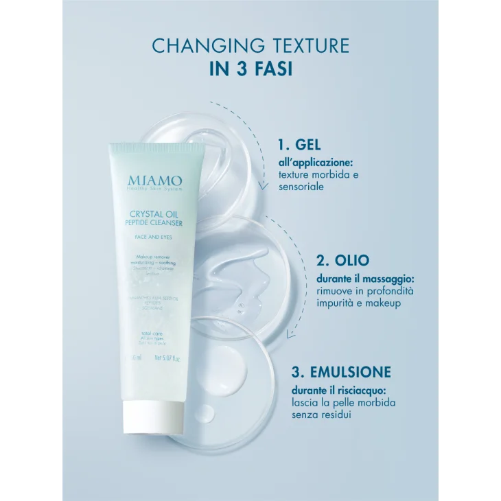 Miamo Crystal Oil Peptides Struccante Viso e Occhi 150 ml