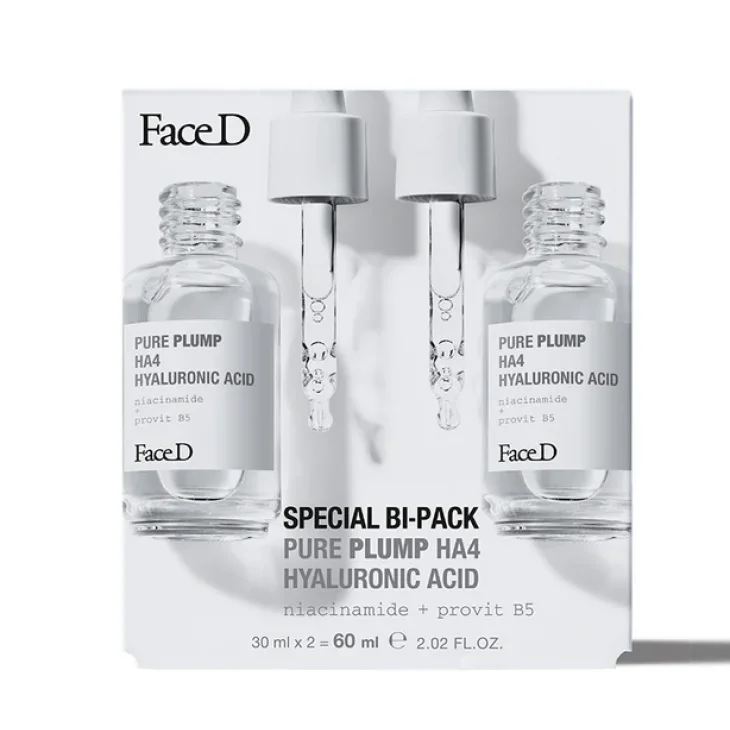 Face D SPECIAL PACK Pure Plump HA4 Acido Ialuronico Booster Viso Collo 2 x 30 ml