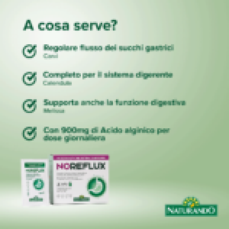 Naturando NoReflux per Regolare Flusso Succhi Gastrici 20 bustine