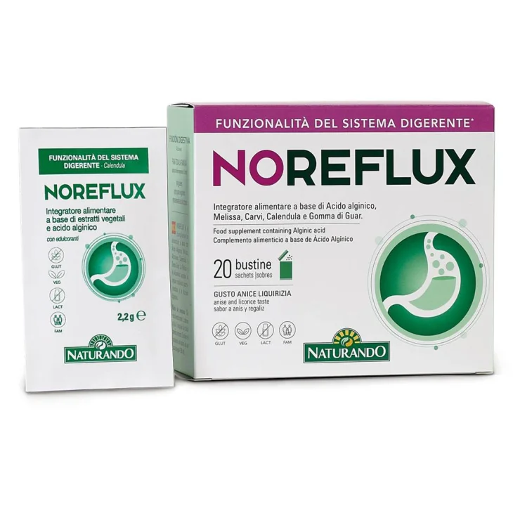 Naturando NoReflux per Regolare Flusso Succhi Gastrici 20 bustine