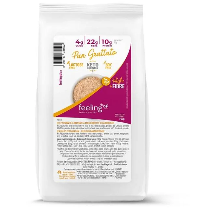 Feeling Ok Optimize Pan Grattato Low Carb 250 grammi