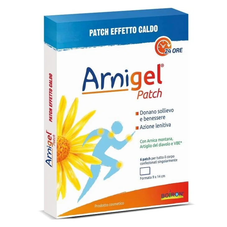 Boiron Arnigel Patch Corpo Effetto Caldo con Arnica e Artiglio del Diavolo per Dolori 6 Cerotti