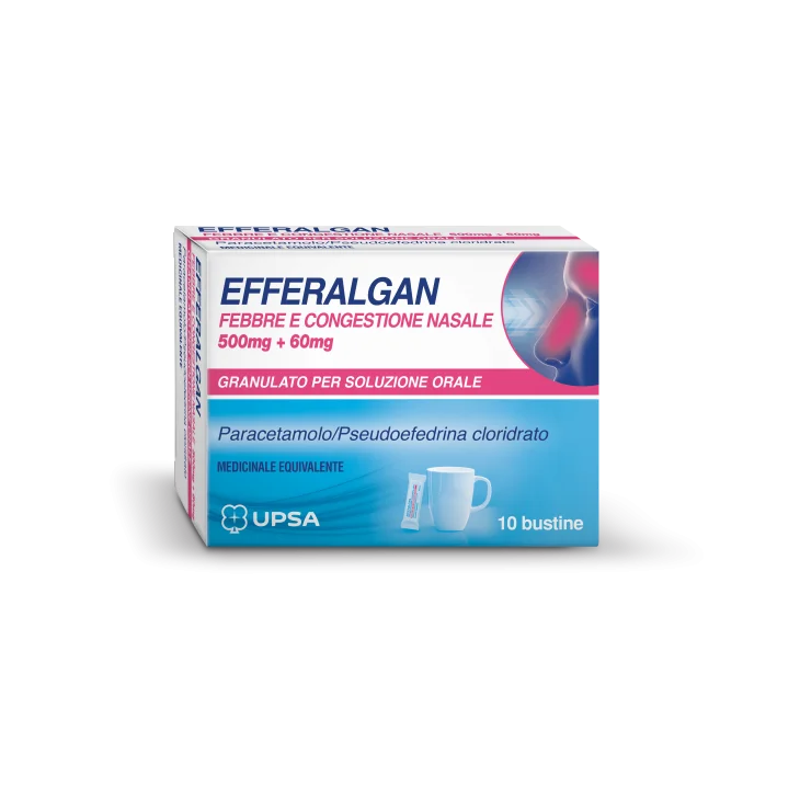 EFFERALGAN FEBBRE E CONGESTIONE NASALE*10 bust 1,5 g 500 mg+ 60 mg