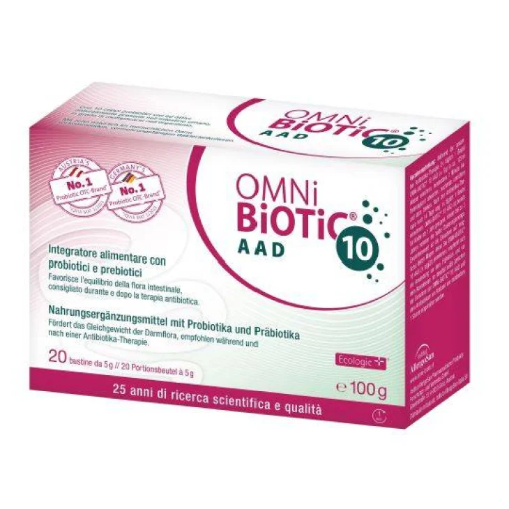 Omni-Biotic AAD Integratore per Equilibrio Flora Intestinale 20 Bustine