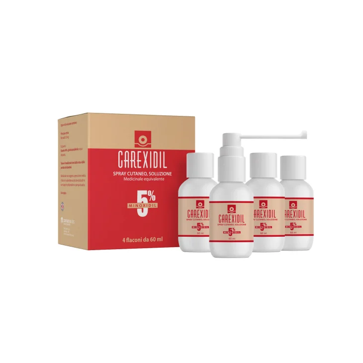 CAREXIDIL*4 flaconi spray soluz cutanea 60 ml 5%