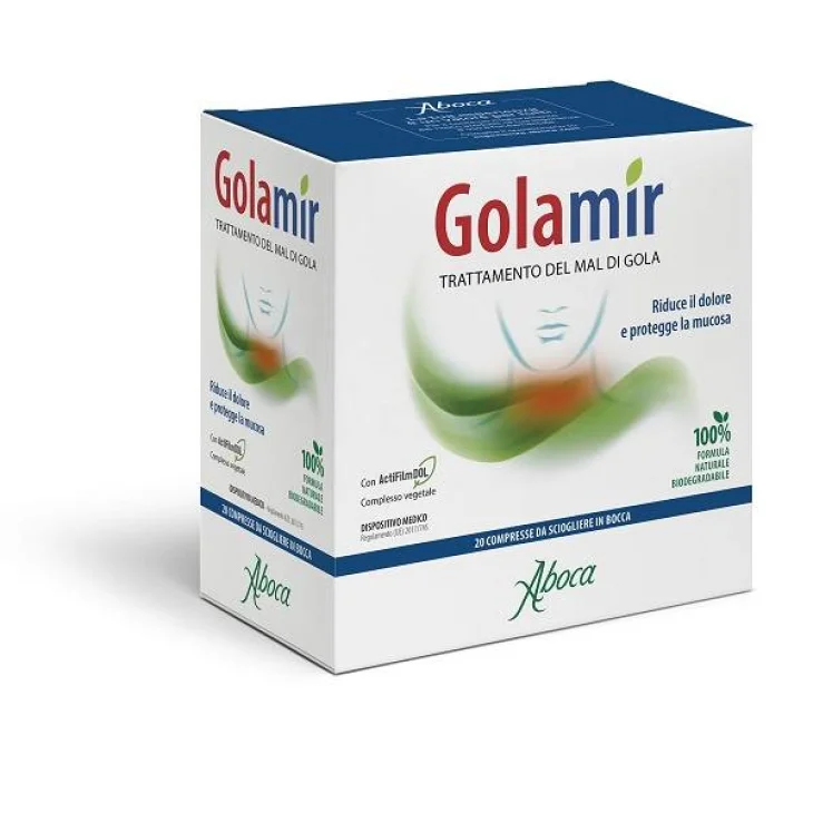 Aboca Golamir Dispositivo Medico per Il Mal di Gola 20 compresse