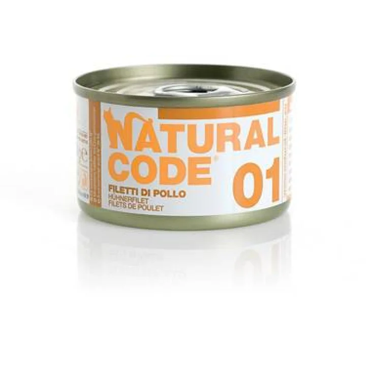 Natural Code Alimento per Gatti 01 Filetti di Pollo 85 g