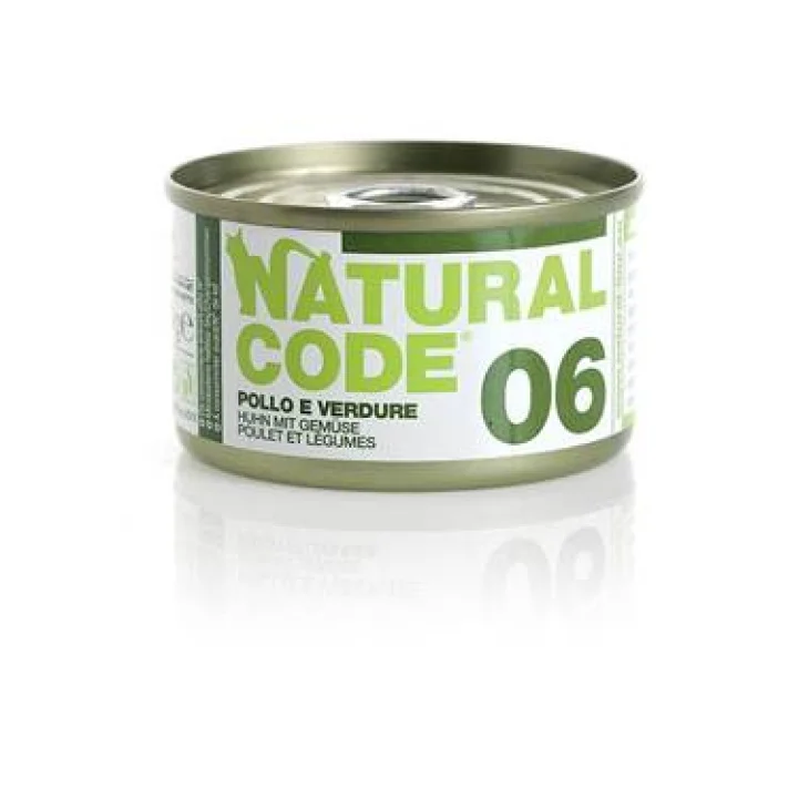 Natural Code Alimento per Gatti 06 Pollo e Verdure 85 g