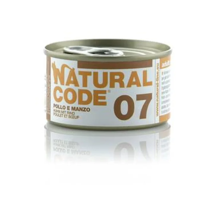 Natural Code Alimento per Gatti 07 Pollo e Manzo 85 g