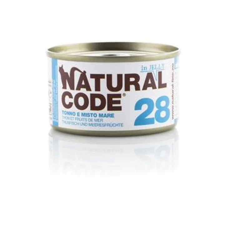 Natural Code Alimento per Gatti 28 Tonno e Misto Mare 85 g