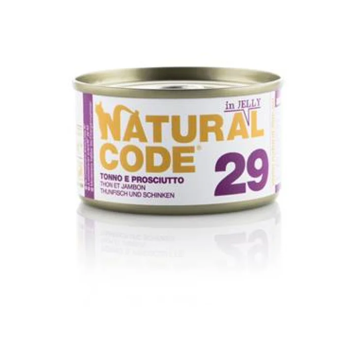 Natural Code Alimento per Gatti Adulti BS 29 Tonno e Prosciutto  85 g