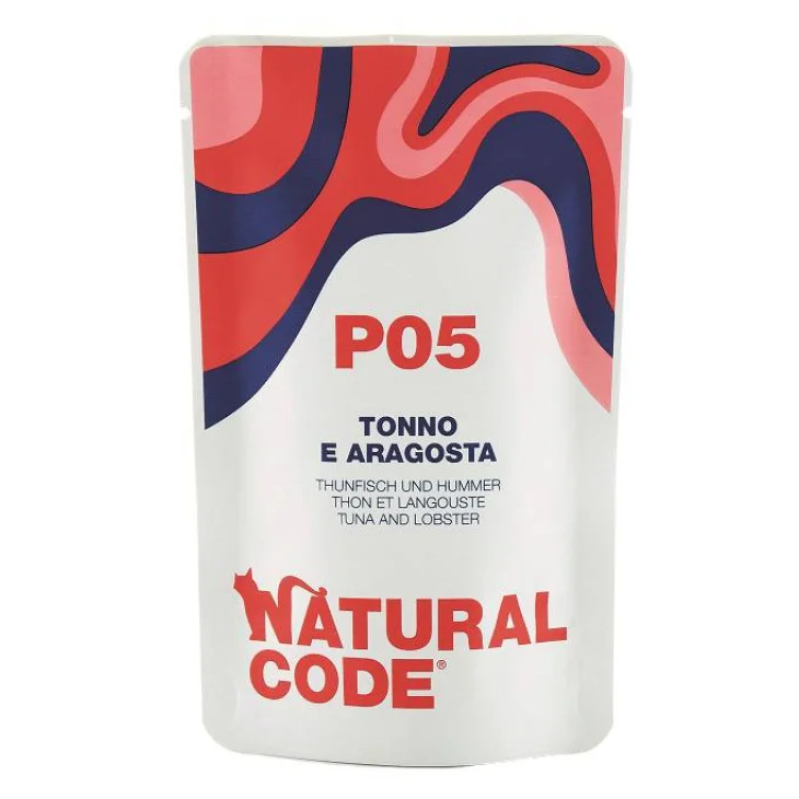 Natural Code Alimento per Gatti Adulti BS P5 Tonno e Aragosta  70 g
