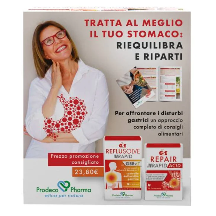TRATTA AL MEGLIO IL TUO STOMACO KIT GSE REFLUSOLVE RAPID 14STICK + GSE REPAIR ACID 36CPS