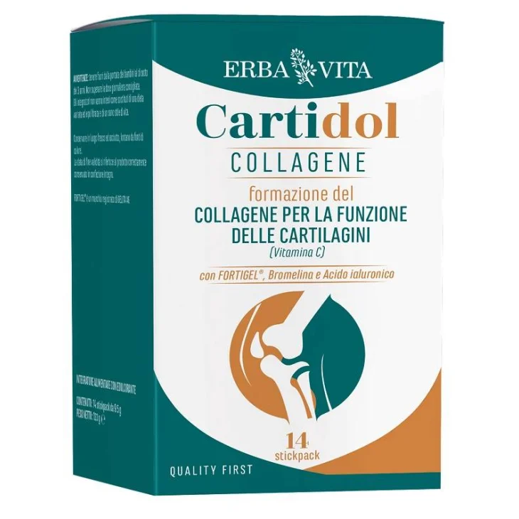 Erba Vita Cartidol Collagene Integratore per Cartilagine 14 stick pack