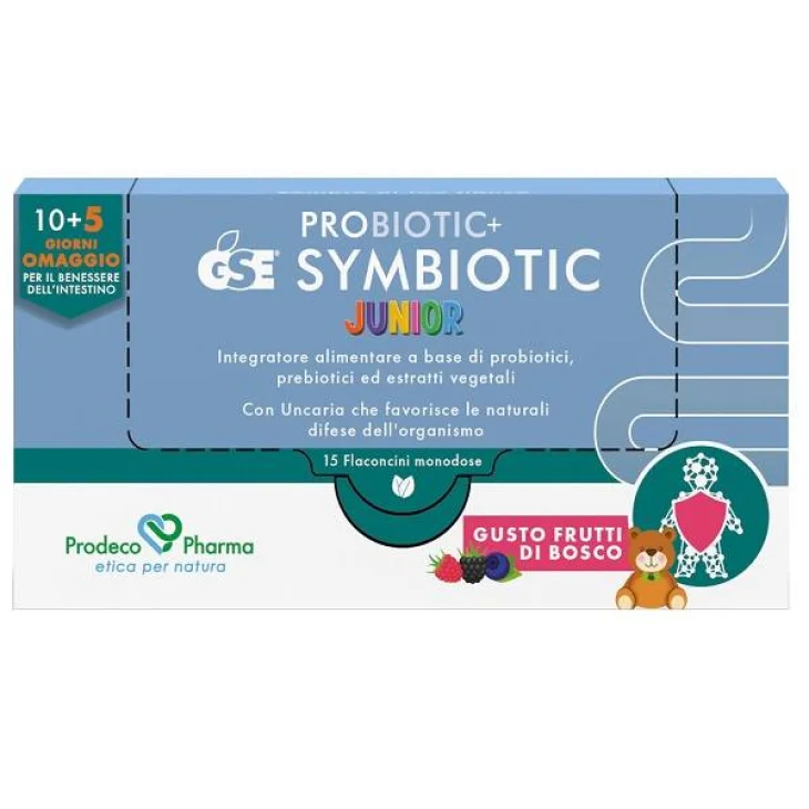 Probiotic + GSE Symbiotic Junior Integratore Flora Intestinale 15 Flaconcini