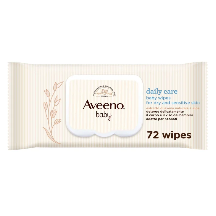 Aveeno Baby Salviettine per Bambini Daily Care Pelli Delicate e Sensibili,72pz