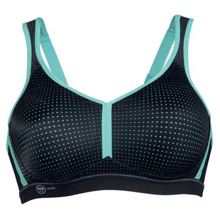 Anita Performance Reggiseno Sportivo Nero/Blu Piscina - Taglie anita: 70 C