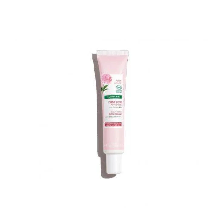 Klorane Crema Ricca Lenitiva alla Peonia Bio per Pelli Sensibili 40 ml