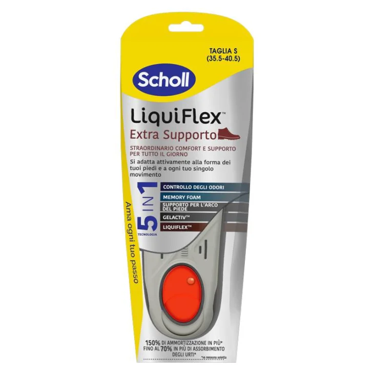 Scholl Liquiflex Extra Support Solette per il Comfort del Piede Taglia Small