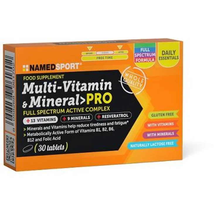 Named Sport Multi-Vitamin & Mineral Pro Integratore Multivitaminico e Multiminerale 30 compresse