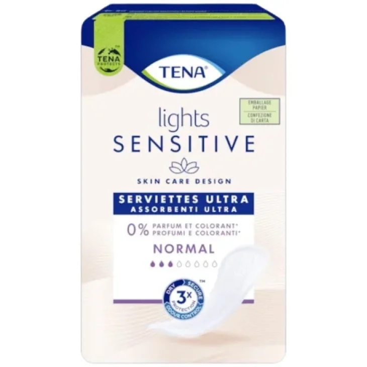 Tena Lady Lights Sensitive Normal Proteggi-Slip per Perdite Urinarie 16 pezzi