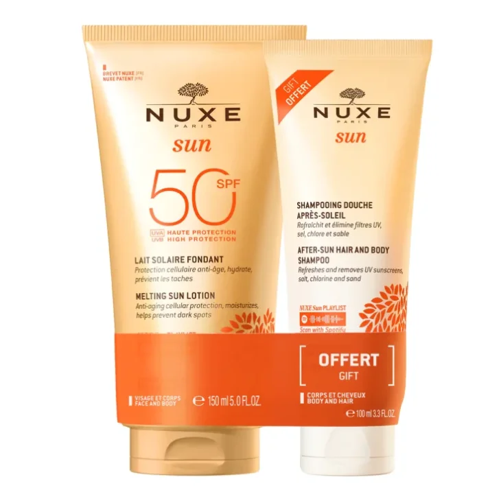 Nuxe Sun Latte Solare SPF50 + Shampoo Doccia Doposole