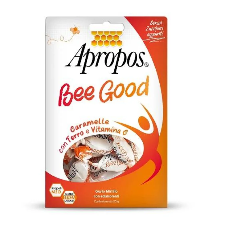 Apropros Bee Good Caramelle con Ferro e Vitamina C Gusto Mirtillo 50 g