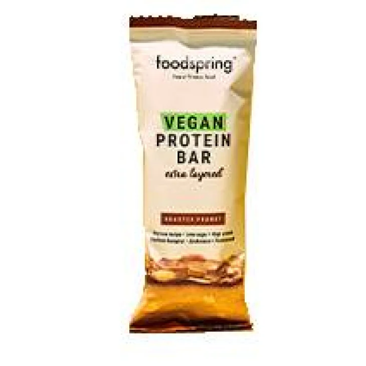 Foodspring Barretta Proteica Vegana Multistrato Gusto Arachidi Tostati 45 g