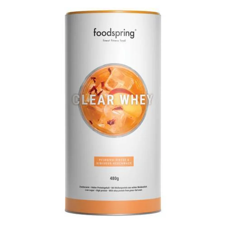 Foodspring Clear Whey Tè Freddo alla Pesca e Ibisco Proteico 480 g