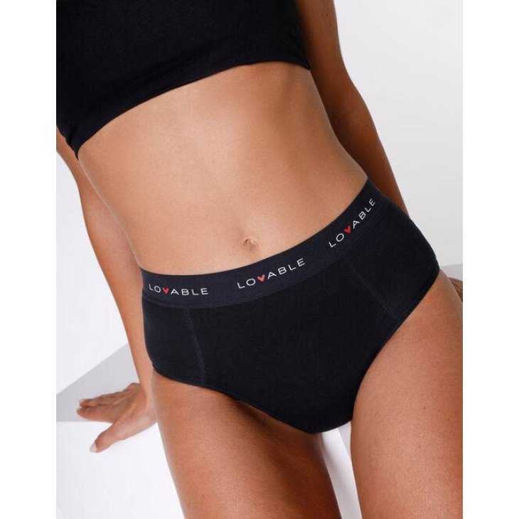 Lovable Period Panties Slip Vita Alta da Ciclo Flusso Abbondante Nero - Taglia: M