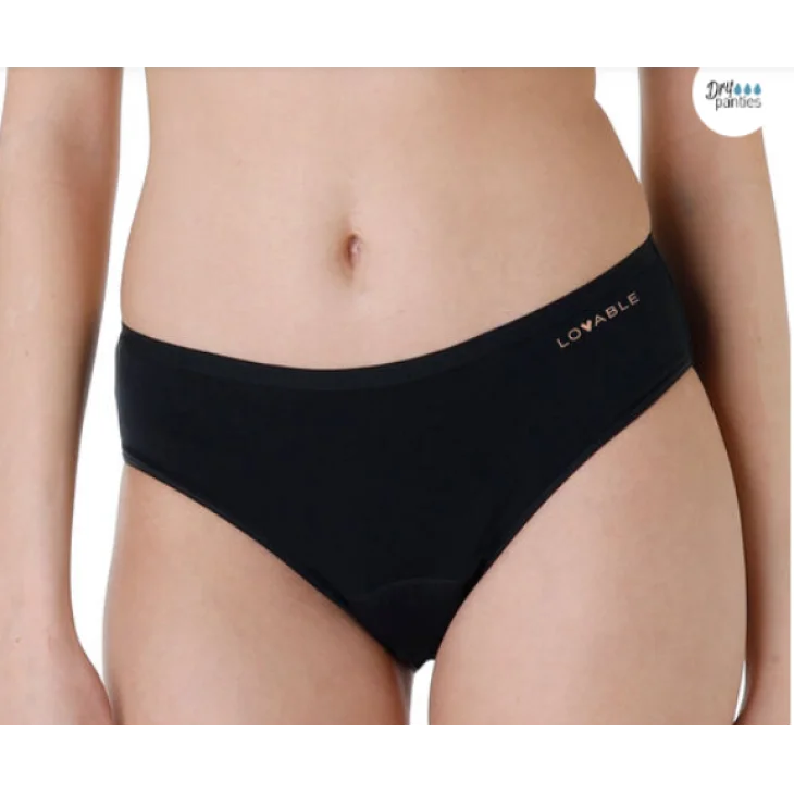 Lovable Bye Bye Oops Moments Slip Assorbente Lavabile Nero - Taglia: XL
