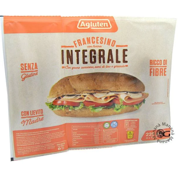 Agluten Francesino Panini con Farina Integrale Senza Glutine 225 g