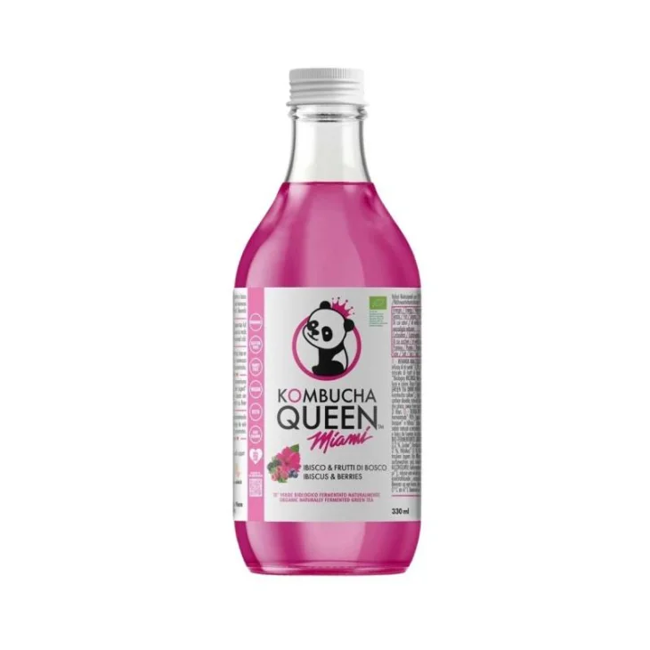 Probios Kombucha Queen Ibisco & Mirtillo Tè Verde Biologico Senza Glutine 330 ml